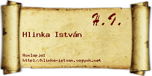 Hlinka István névjegykártya