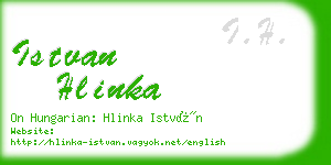 istvan hlinka business card